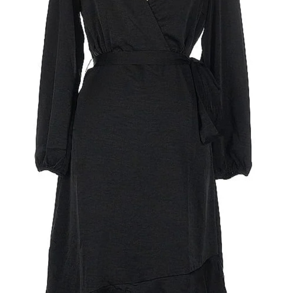 Elegant Black Wrap Dress